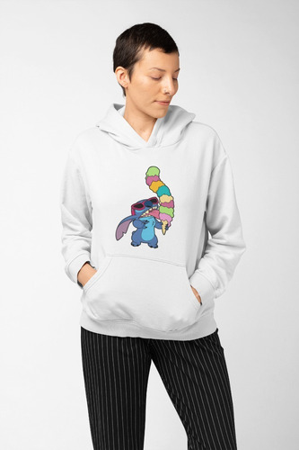 Poleron Unisex Lilo Y Stitch Mono Helado Estampado Algodon