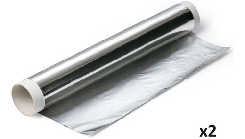 Rollos Papel Aluminio Apto Gastronomía 38cmx50mt - 1kg. 2 U.