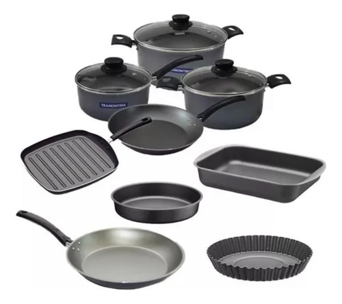 Set Combo Cocina Tramontina Teflon Antiadherente 9 Unidades