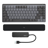 Paquete Mini Teclado Mecánico Logitech Mx Reposamanos Mx Y 4