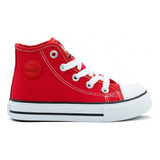 Bubble Gummers Tenis Bota Lona Agujeta Rojo 12-21