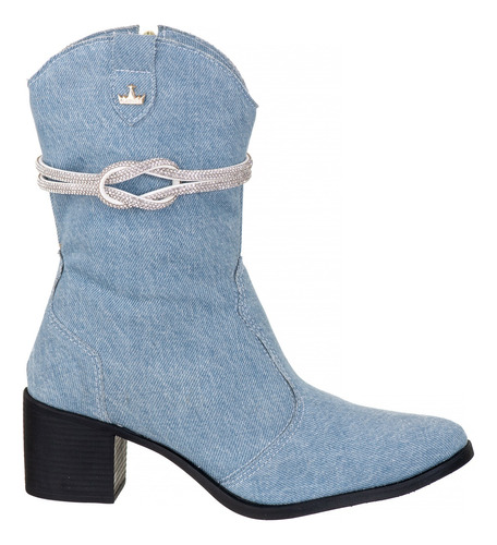 Bota Western Jeans Texana Country Strass