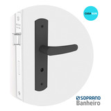 Fechadura Ipanema Reta Soprano Interno Banheiro Preto Esp27