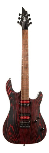 Guitarra Elétrica Cort Kx Series Kx300 Etched De  Mogno Black Red Engraved Com Diapasão De Pau Ferro