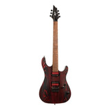 Guitarra Elétrica Cort Kx Series Kx300 Etched De  Mogno Black Red Engraved Com Diapasão De Pau Ferro