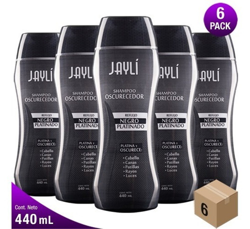 Shampoo Matizador Negro Plata Jayli 440ml (6 Pack)