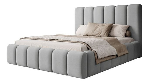 Base Box Cama + Respaldo Vainilla Para Sommier King Chenille