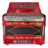 Acordeon Versalles De Botones Tono Fa Color Rojo