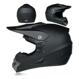 Casco Cross Moto Enduro Motocross Atv Bmx Black Mate