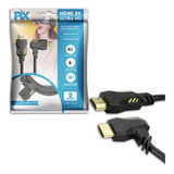 Cabo Hdmi 4k 2.0 2m Ultra Hdr Gamer Plug 90° Ponta Gold 0120