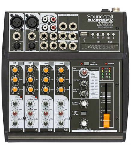 Mesa De Som Soundcraft Sx 602 Fx Usb Analógico Sx-602 Nfe