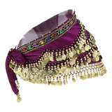 Gold Coins Hanging On Velvet Belly Dance Hip