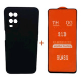 Silicone Case Proteccion Camara Para Oppo A54 Y Vidrio 5d