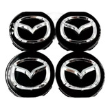 4 Centros Tapas De Rin 56mm Mazda 3 5 Cx5 Cx7 Cx9  