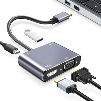 4 En 1 Usb C A 4k Hdmi Vga Adaptador | MercadoLibre