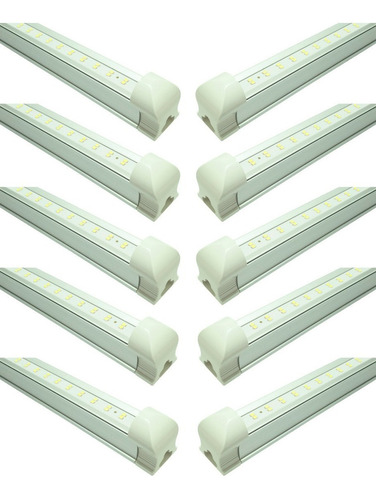 Tubo Led 24w Canaleta 1.20 Mt Luz Blanca O Calida 10 Piezas Color Blanco