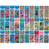 Kit 50 Cartelas Adesivo Infantil Sticker Vários Personagens