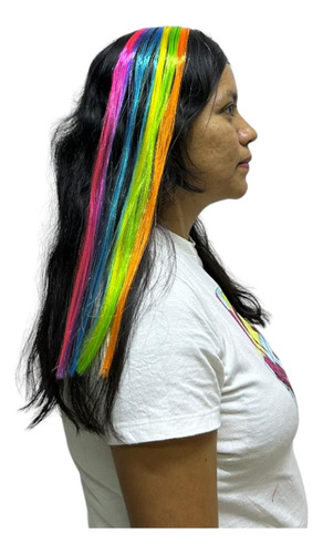 12 Extensiones De Clip Multicolor Batucada Fiesta Paquete