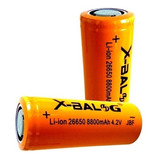 Pack 2 Pilas Recargables Baterías Li-ion 26650 8800 Mah 4.2v