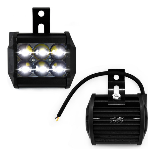 Par Faros 6 Leds Dually Con Lupa Luz Fija Y Estrobo