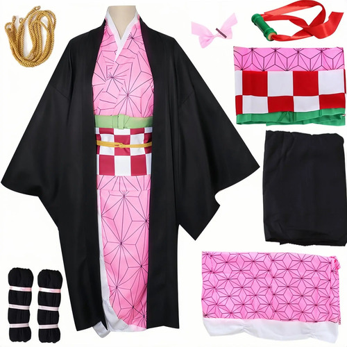Disfraz Cosplay Nezuko Kamado Anime Kimono Demon Slayer | Meses sin interés