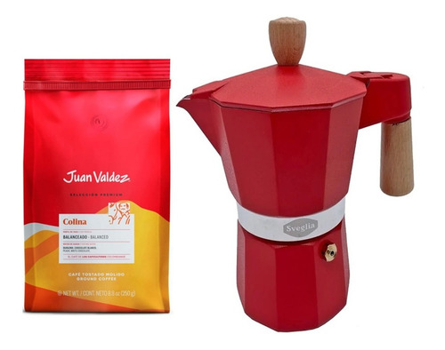  Cafetera Italiana 9 T + Café Juan Valdez 250 Gr Variedades