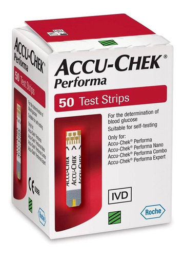 Tiras Reactivas Accu Chek Performa X50u Color Rojo