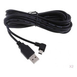 2pcs 3.5m Mini Usb Charger Cable 5v 2a 90 Left Dvr 2024