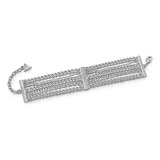 Pulsera Guess Mujer Plateado B Five Rows & Logo Ubb85115s Diámetro 6 Cm Largo 21 Cm