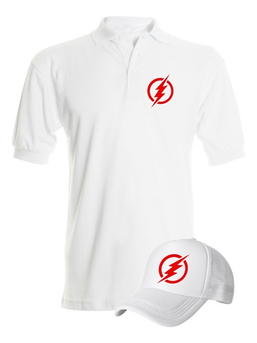 Camiseta Tipo Polo Flash Heroes Dc Obsequio Gorra