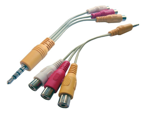 Cabo P2 P3 P4c X 3 Av Rca Femea - P3 + 3rca Femea Para Tv