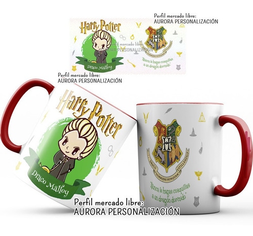 Mug  Taza Oreja Roja Harry Potter Draco Malfoy