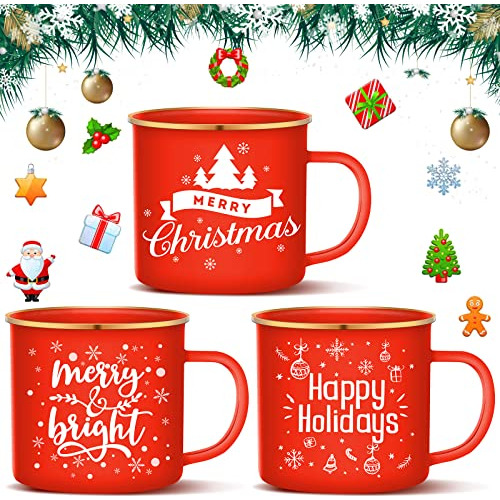 Juego De 3 Tazas De Café De Navidad De 16 Oz  Tazas De...