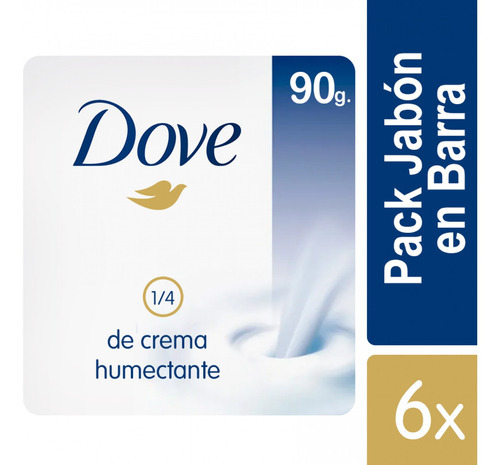 Dove Jabón Barra Original 6unid De 90gr - g a $54