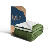 Cobija Laila Cobertor Con Borrega Color Olivo De 1.5cm X 2.2cm