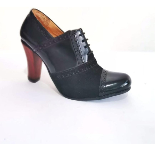 Zapato Modelo Reina  Mujer Cuero 100% Hecho A Mano 