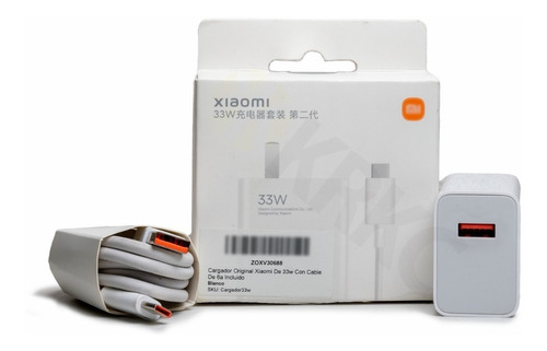 Cargador Original Xiaomi De 33w Con Cable De 6a Incluido