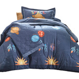 Jogo De Cama Solteiro Karsten Kids 3 Pçs Galaxia Azul 39026