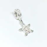 Dije Charm Colgante Tortuga Marina Plata 925 Con Piedras