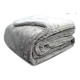 Edredon Frazada King Flannel Con Corderito Vane Deco  Blanco Color Gris