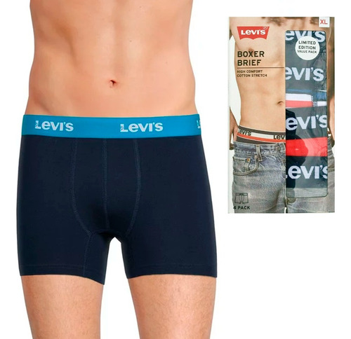 Boxer Brief Levi's Para Hombres 4 Pack Calzones  Algodón