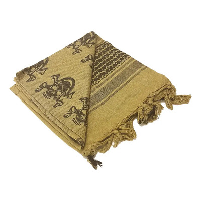 201-s Shemagh 100% Algodón Skull Marca Condor Neg/tan Calavera Unitalla