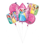 Ramo 5 Globos Bouquet Princesa Disney Gigante Anagram Fiesta