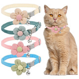 1 Paquete De 4 Collares De Perro Y Gato Básicos De Flores
