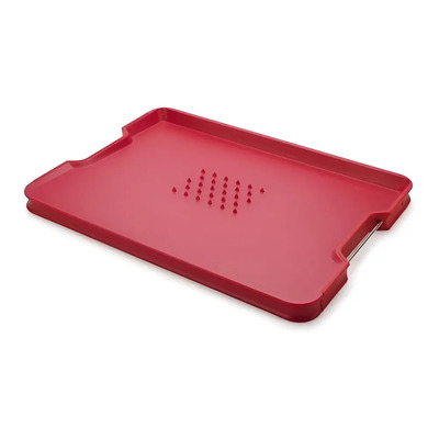 Tabla Para Cortar Multifunción Joseph Joseph, Roja Con Ranura Recolectora Y Asa Rojo