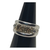 Anillo Jesus Plata 925 Y Oro # 6 Mujer  Zircones 00117