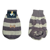 Chaleco Franjas Café Con Huesitos Para Mascotas Talla Xs