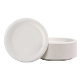 Platos Plásticos Blanco Desechables 17cm Pack  100 Unidades