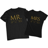 Playeras Personalizadas De Pareja Aniversario- Mr&mrs- Dúo