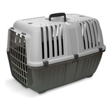 Caja Transportadora De Mascota Grande Art 4077 Color Gris